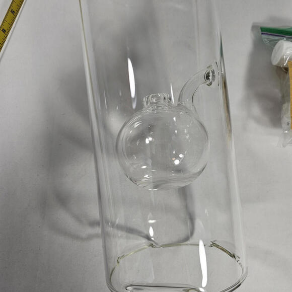 Vintage 1996 Stoneglow 11.5" Clear Glass Oil Lamp Kit Flame Illumination - Picture 11 of 11
